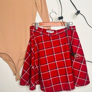 American Apparel, Red, Plaid Skirt, Medium